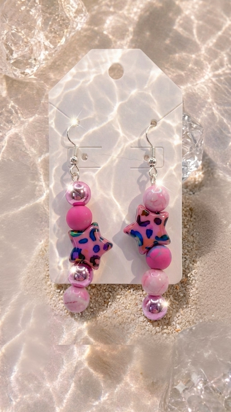 Leopard Star Pop Dangles