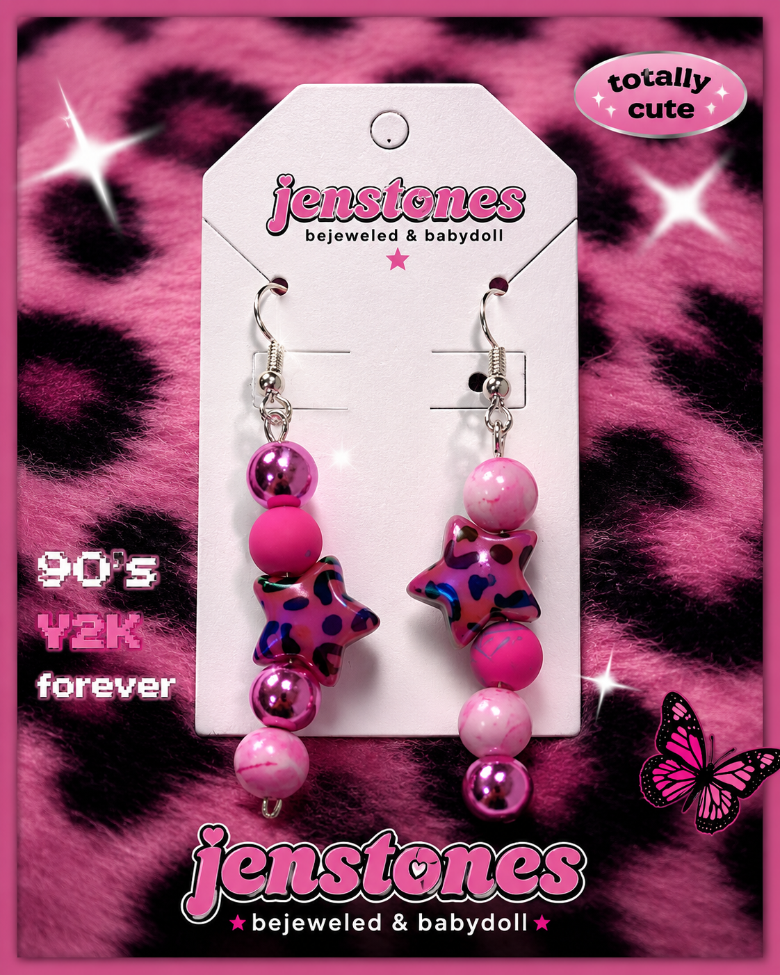 Leopard Star Pop Dangles