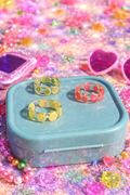 Set of 3 Y2K Fruit Resin Rings | Chunky Statement Summer Jewelry