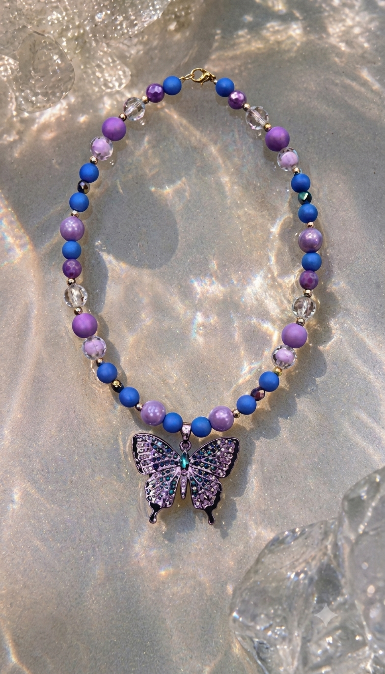 The Cosmic Morpho Beaded Necklace