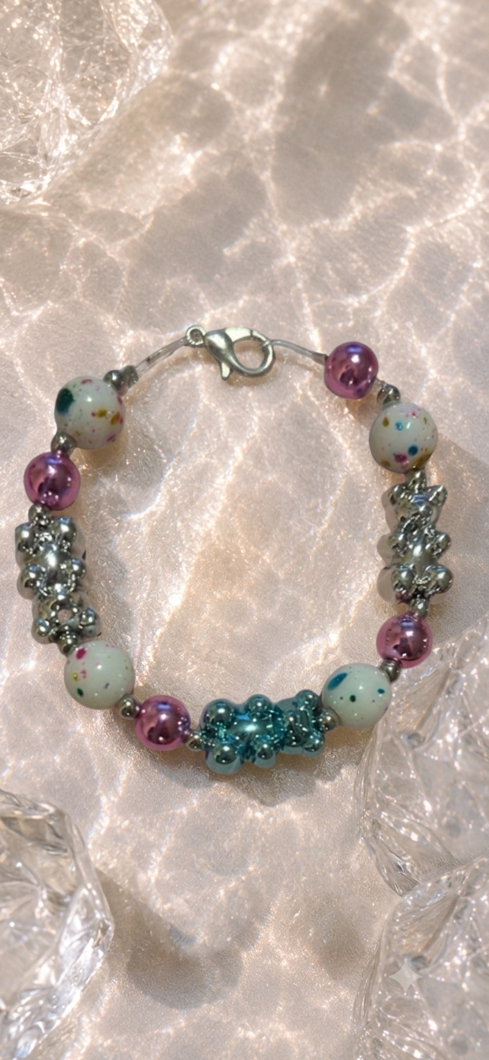 Handmade Y2K Beaded Gummy Bear Bracelet