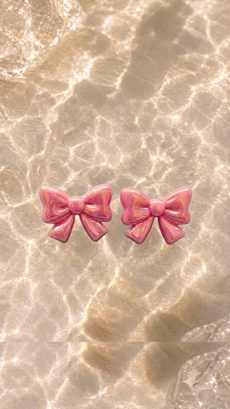 Pearlescent Angel Bow Studs