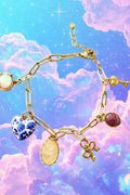 Handmade Gold Charm Bracelet • Personalized Initial, Whimsical Jewelry