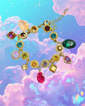 Maximalist Crystal Charm Bracelet | Colorful Y2K Jewelry | Handmade Dopamine Statement Bracelet
