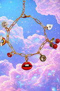 Maximalist Charm Bracelet | Y2K Gold Charm| Colorful Statement Jewelry | Handmade Dopamine