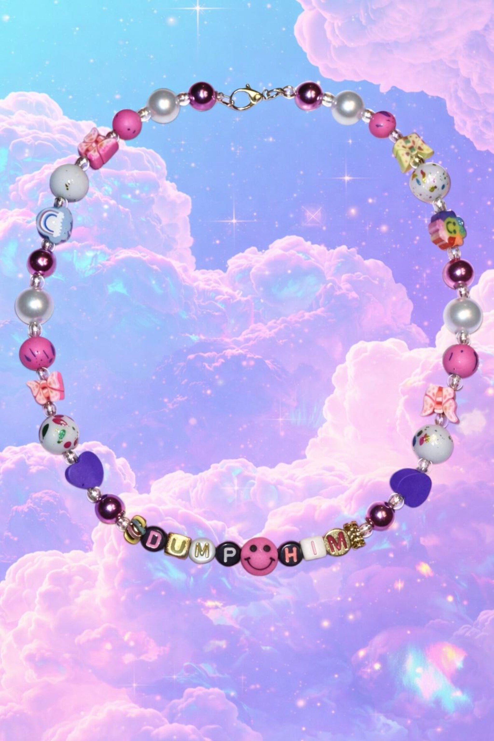 Handmade Valentines “Dump Him” Beaded Necklace