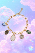Handmade Vintage Inspired Gold Charm Bracelet
