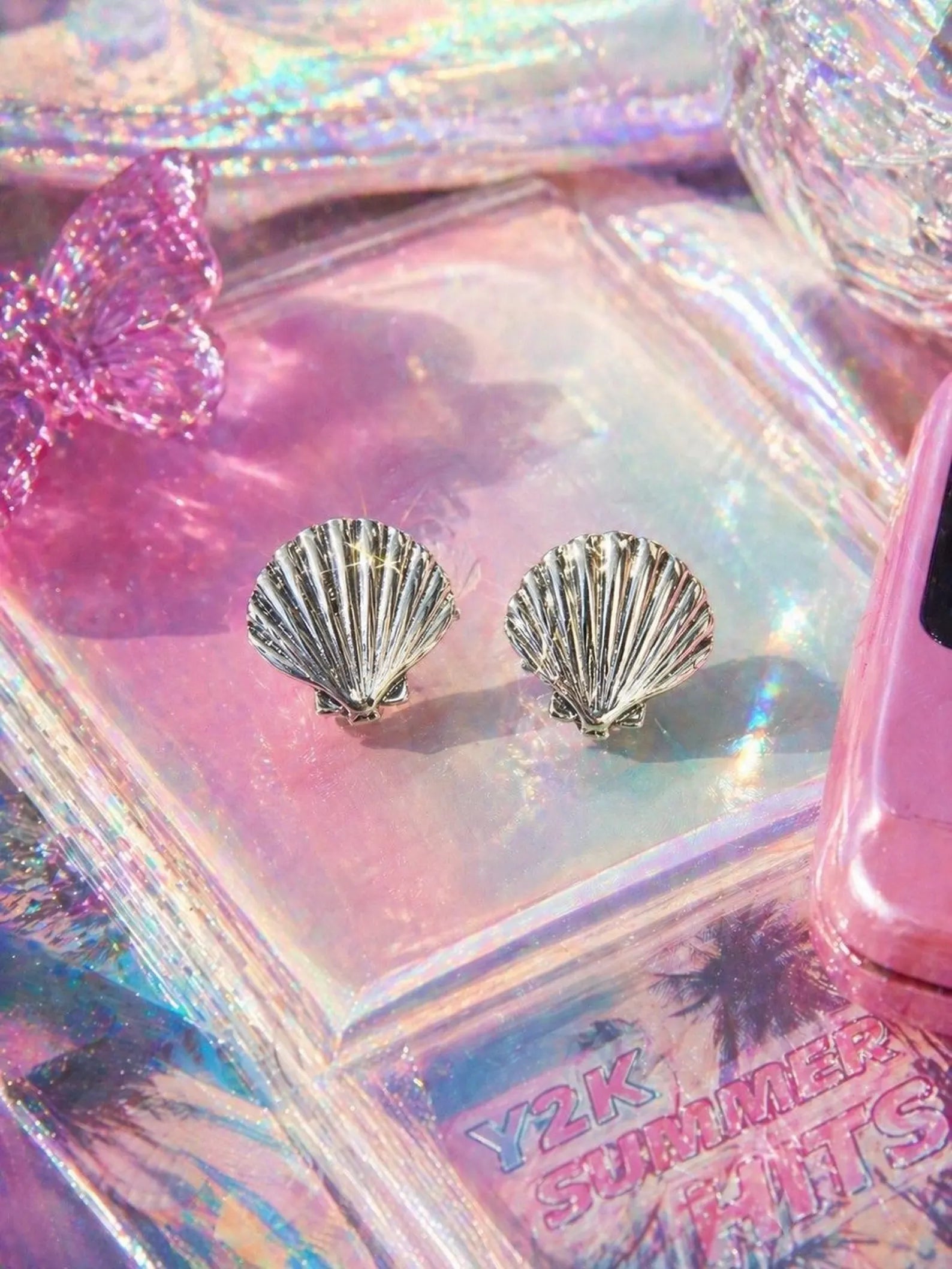 Silver Seashell Stud Earrings | Coastal Beach Earrings | Mermaid-core Shell Jewelry | Minimal Ocean Inspired Studs